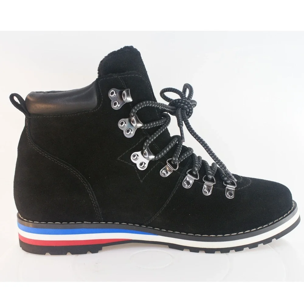 Blondo Regan Waterproof Suede Hiking Boots Black Faux Fur Lined Womens 8M